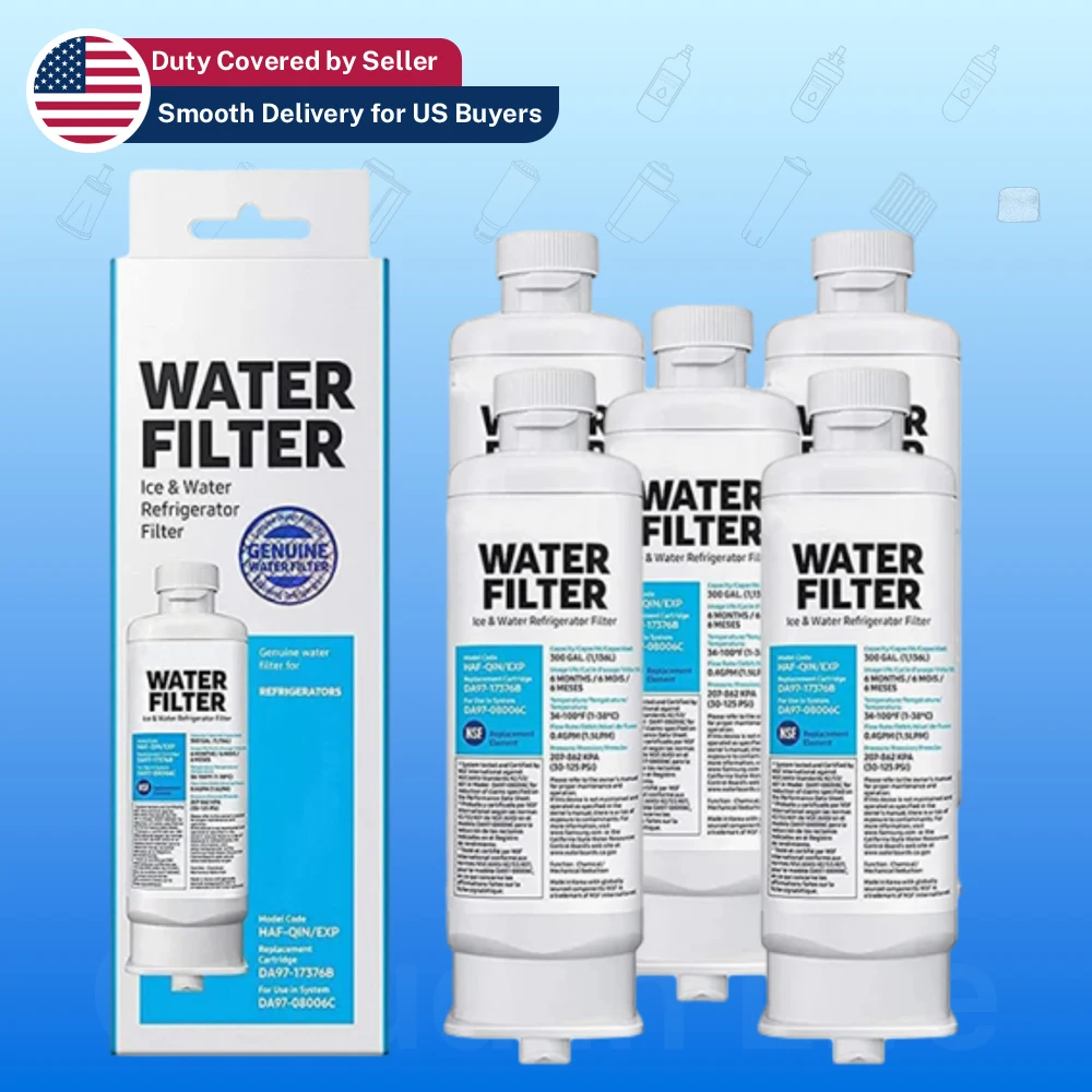 5 Pack Water Filter Replacement for Samsung DA97-17376B HAF-QIN DA97-08006C Compatible with for Samsung RF23M8070SR HAF-QINEXP