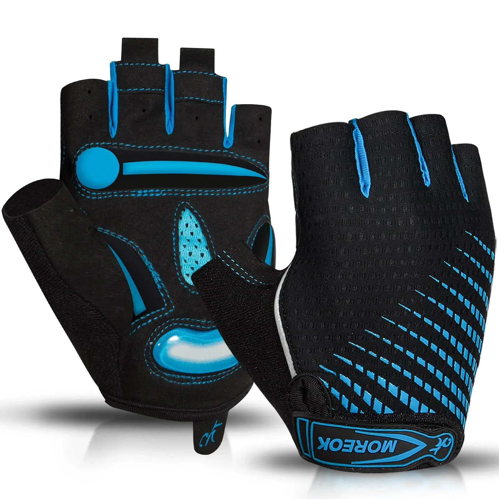 MOREOK Fahrradhandschuhe, atmungsaktive Fahrradhandschuhe, 5 mm Gel-Pads, rutschfeste Mountainbike-Handschuhe, MTB-Rennrad-Handschuhe für Männer und Frauen