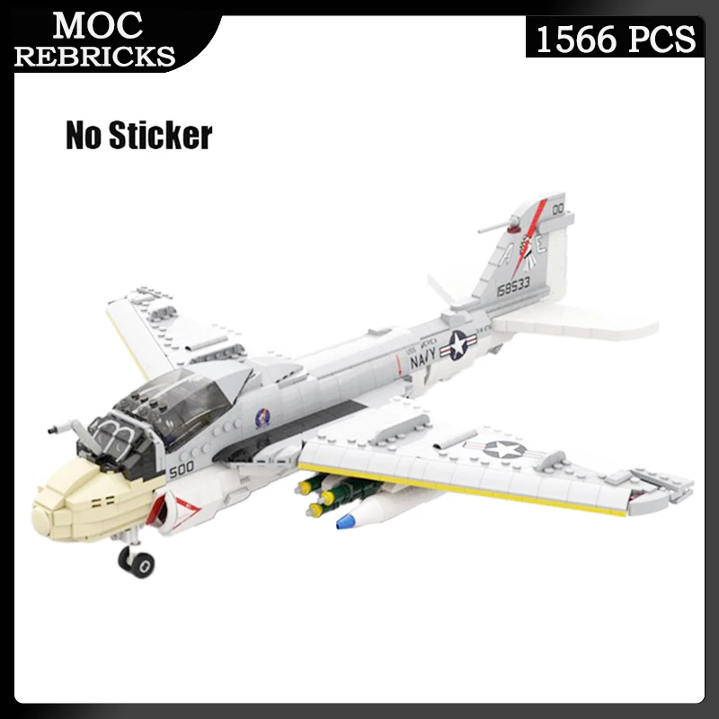 MOC-130722 Building Block Series US Air Force A-6E Fighrer Moc DIY Model Bricks WW2 Military Education Toys Children Xmas Gifts