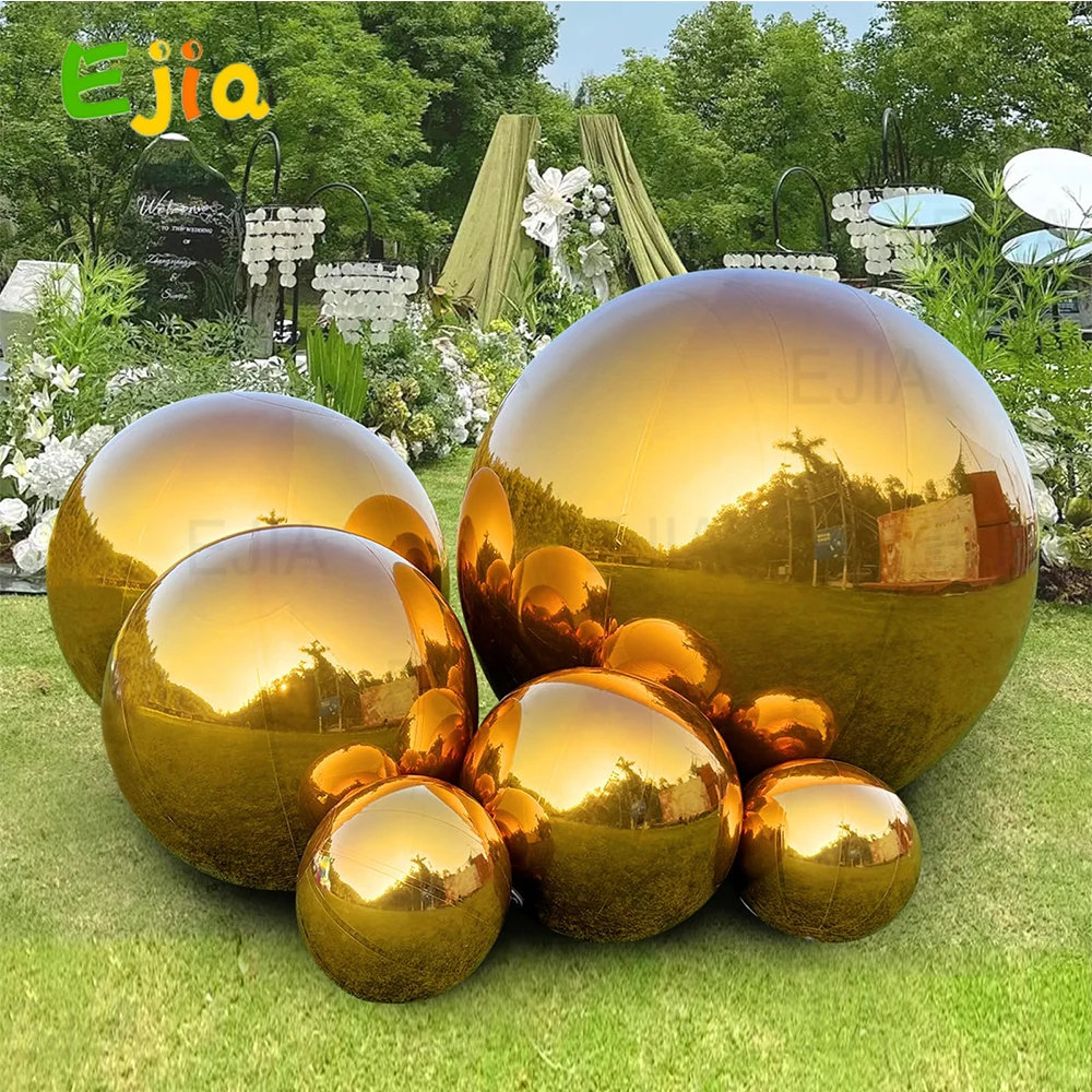 สต็อก 6 ชิ้น - กระจกพองบอลใหญ่เงาลูก Airtight ยักษ์แขวนและยืนกระจกบอลลูน PVC ปิดผนึกทรงกลมสําหรับปาร์ตี้