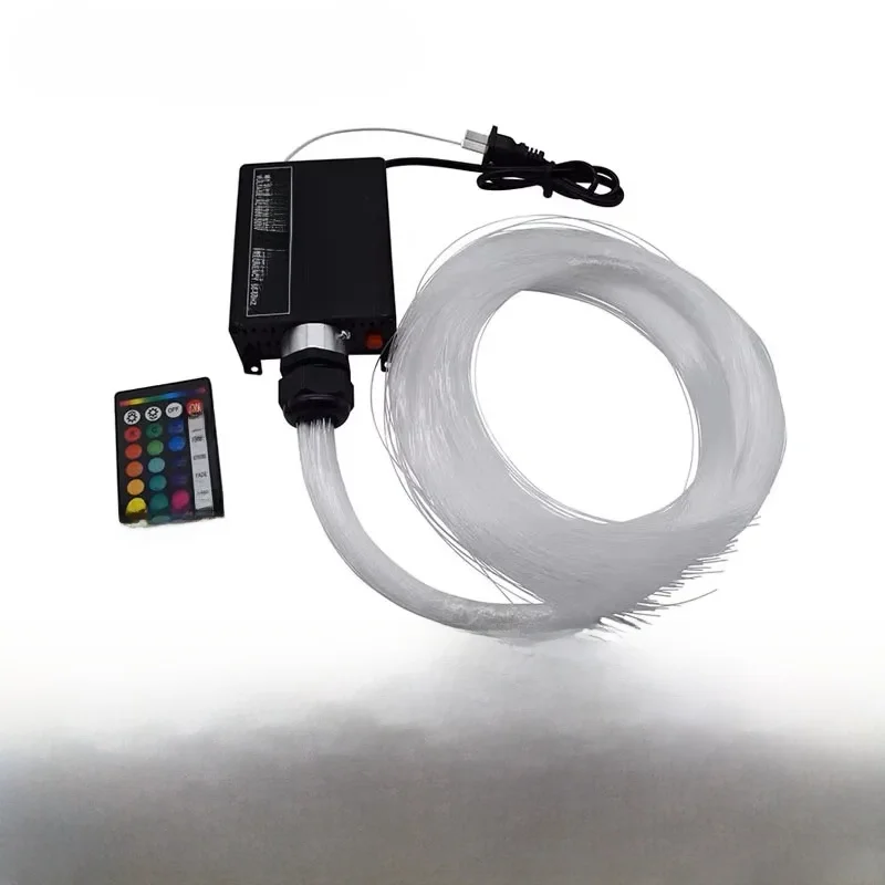 Gorąca sprzedaż 16W RGB LED Light Engine 24key RF Remote LED Fiber Optic Light z kablem światłowodowym PMMA do dekoracji sufitu — zdjęcie 2