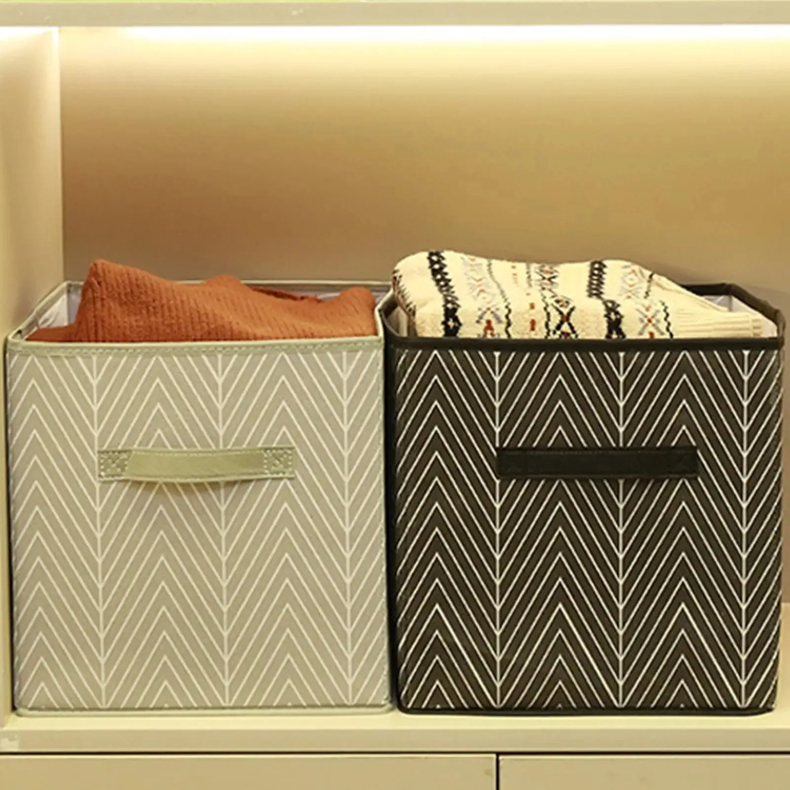 1 قطعة صناديق تخزين مكعب للملابس خزانة قماش قابلة للطي مع مقابض خزانة غرفة النوم تنظيم الحاويات للبلايز #1