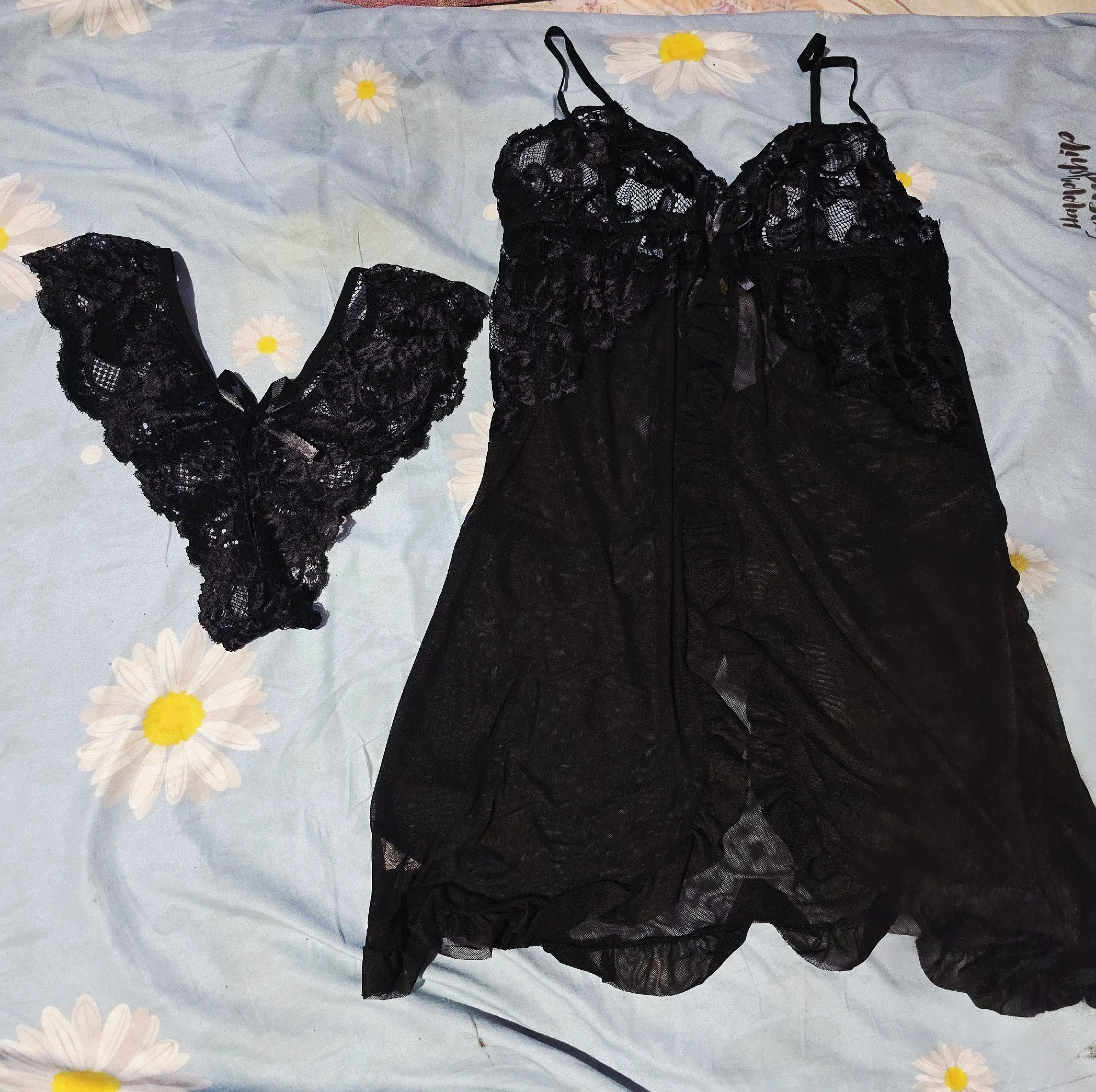 Sexy Lingerie Set Women Erotic Bra Nightdress Sexy Lace Sleepwear Solid Slim Soft Dresses V Neck Full Slip Sleepwear & Dresses photo review