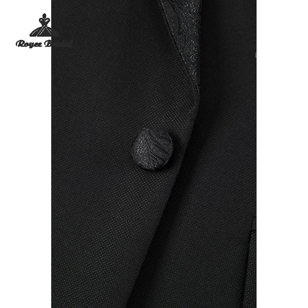 Zwart Driedelig Single Breasted Heren Trouwpak 2026 Piek Revers Formeel Avondpak Aangepaste trajes para hombre