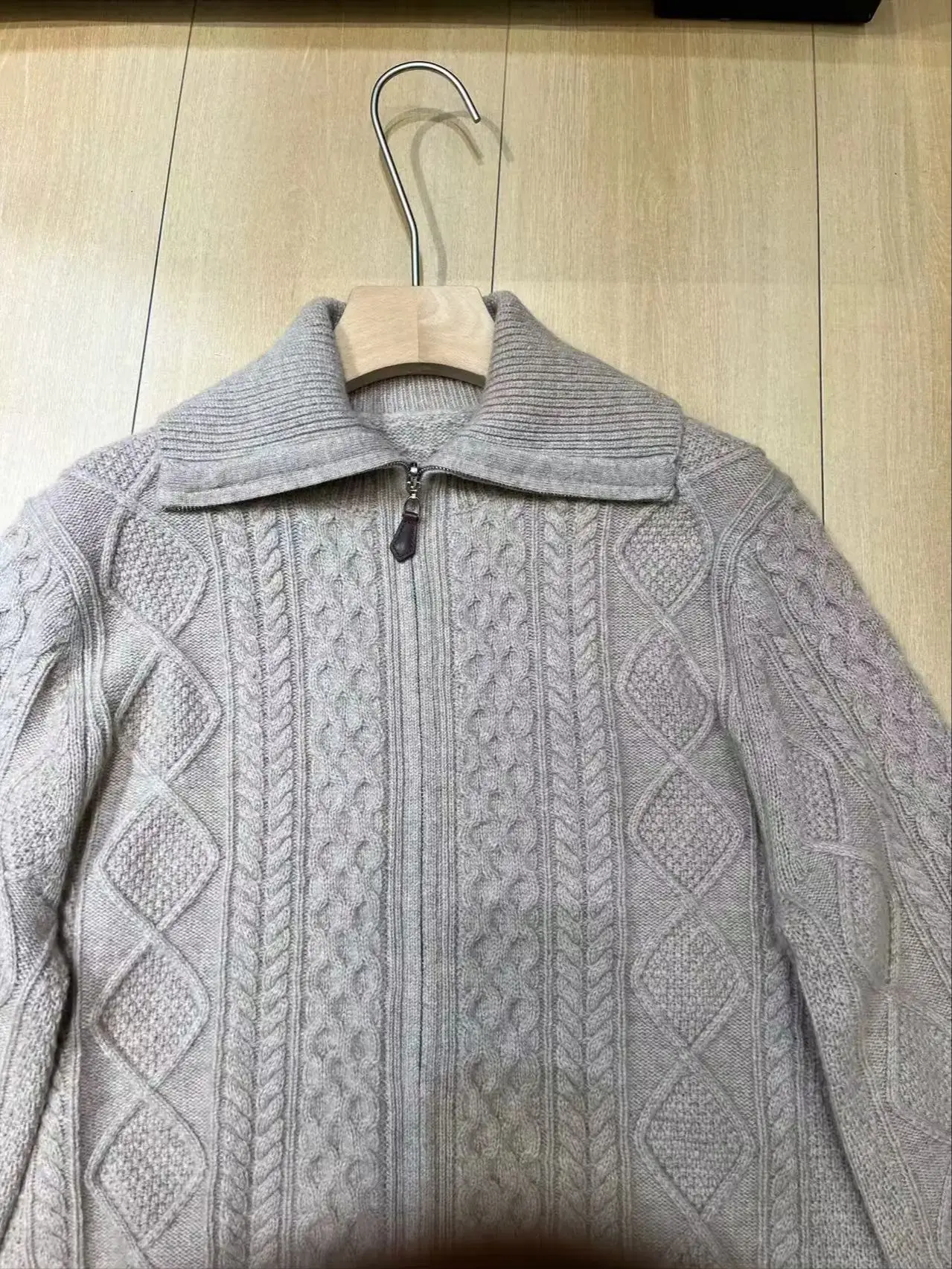 Cárdigan de punto 100% cachemira de color sólido para mujer Otoño-Invierno