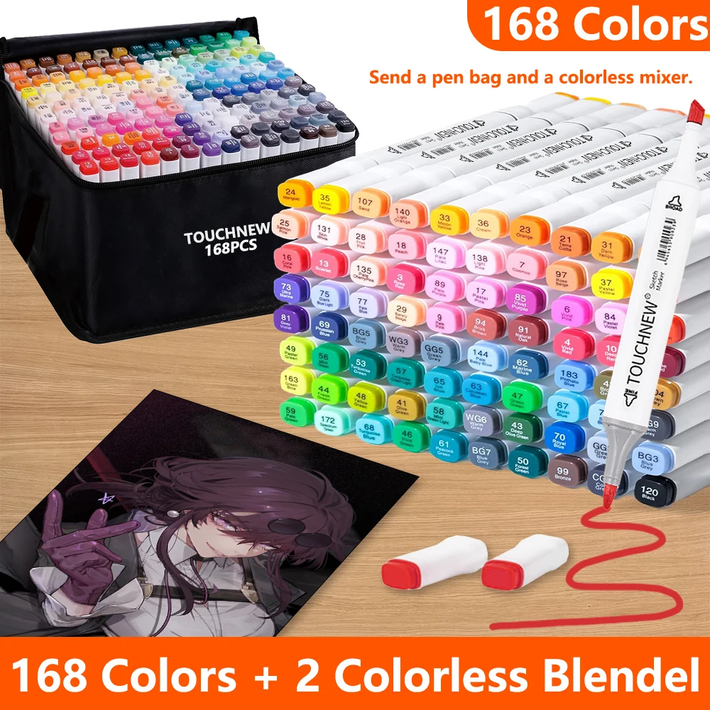 

Double-ended Marker Pen Set Oil-based Alcohol Large-capacity Markers Perfect for Christmas Gifts