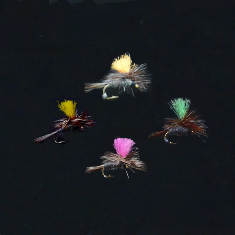CONTEMPLATOR 6szt 16 # -18 #   High-vision Parachute Adam midge suche pilniki 4 kolory antron chute powierzchnia wodna mucha wędkarstwo przynęty na owady — zdjęcie 2