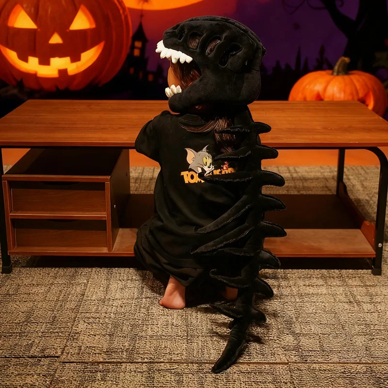 75/115 CM Grote Maat Cool Wearable Dinosaurus Skelet Levensechte Schedel Wervelkolom Knuffels voor Creatieve Cosplay Halloween kostuum Gift