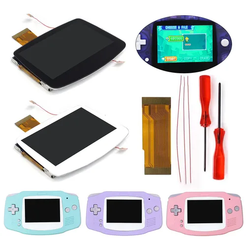 Hispeedido GBA IPS LCD V5 KIT de pantalla retroiluminada con retroiluminación laminada para Gameboy Advance GBA con carcasa