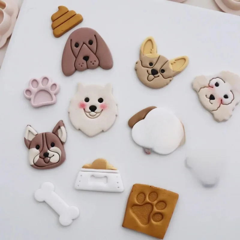 Cute Animal Dog Polymer Clay Cutters Cartoon Paw Dog Food Bone Poop Shaped Cutting Mold for Earring Jewelry Pendant Making Tools — zdjęcie 2