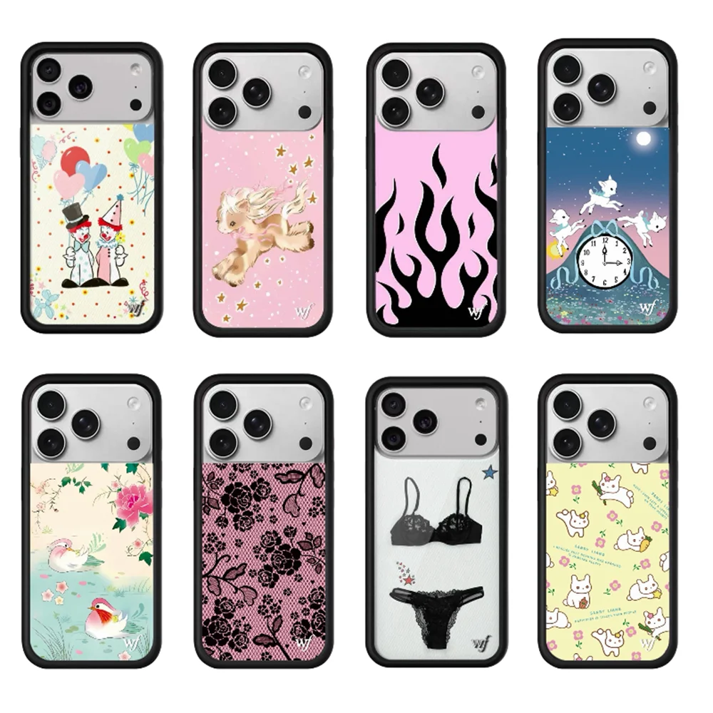 

Wildflower 2026 New Pony Lamb Cartoon Phone Case for iPhone 17 Pro 16 Plus 17 Air 12 13 14 15 16 Max Cover 3D WF Polka Dots Cove