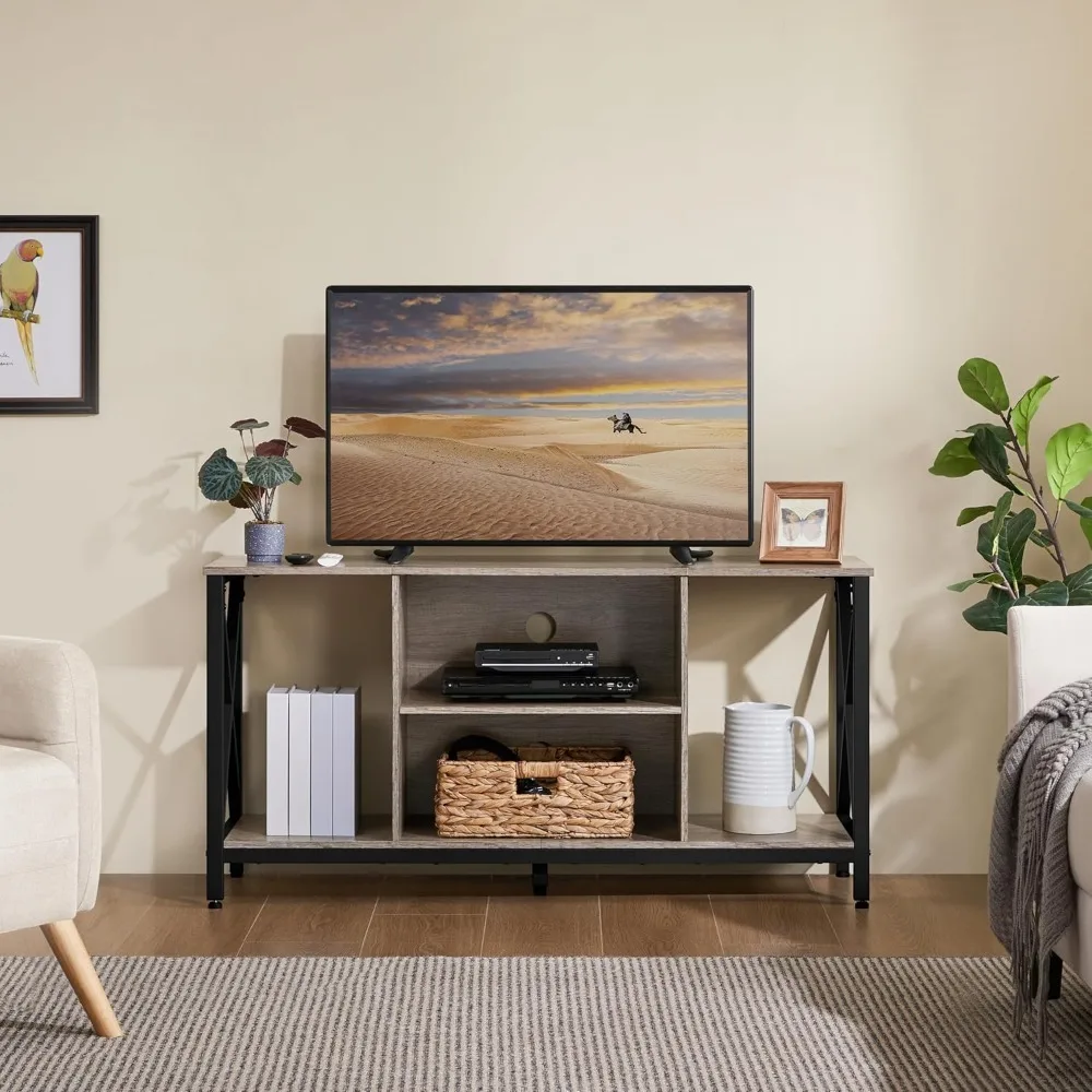 

Тумба под телевизор до 55 дюймов, медиацентр с полками для хранения для гостиной