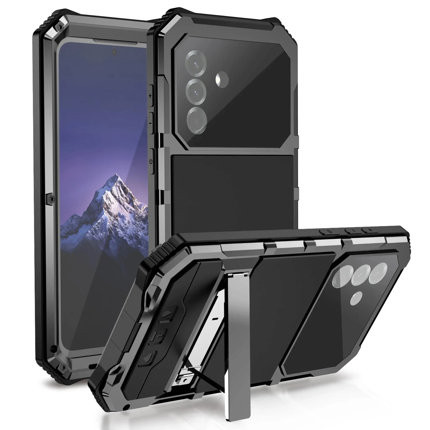 Etui Metalowe Pancerne Odporne na Wstrząsy z Wbudowaną Ochroną Ekranu do Samsung Galaxy A36 A56 A57 S26 Ultra Coque — zdjęcie produktu 7