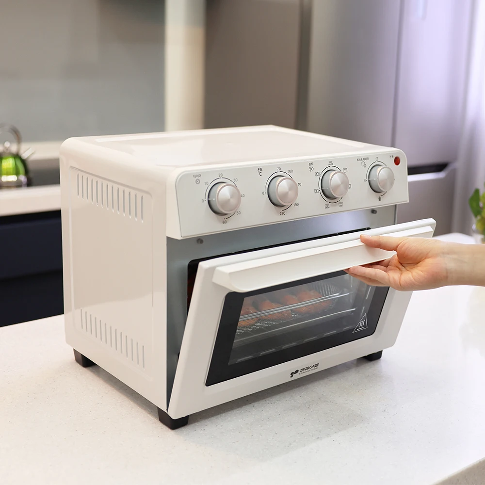 Kitchen Art Air Fryer Oven Toaster Multipurpose 23L Dual Heating Retro Automatic Power Drive Dual Plate Transparent Crimson Rotisserie Changdol Grill Kaf-23L