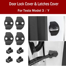 For Tesla Model 3 Model Y Door Lock Cover Protective Latch Cover Door Stop Cover Set of 8
