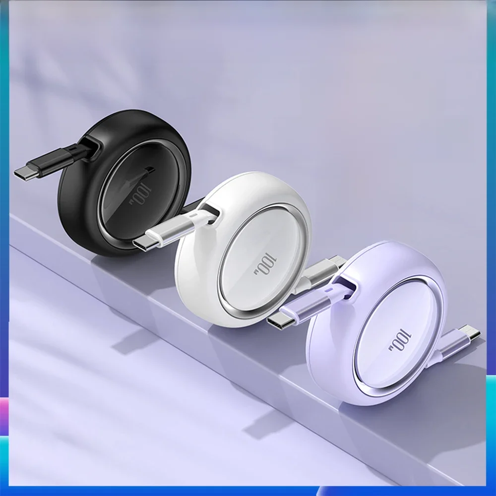 Kabel szybkiego ładowania 100 W C-C USB C do typu C / Lightning Zwijany kabel do transmisji danych dla Xiaomi iPhone Oneplus OPPO Huawei Redmi Samsung Telefony komórkowe PD27w C-L Przewód ładujący — zdjęcie 2