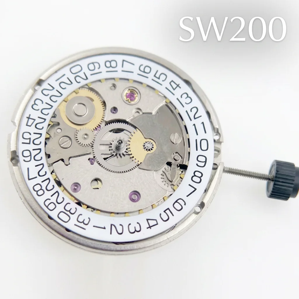New Original SW200 Automatic Movement 3 Hands 3 O'clock Single Date White Date Wheel Mechanical Watch Movement Spare Parts