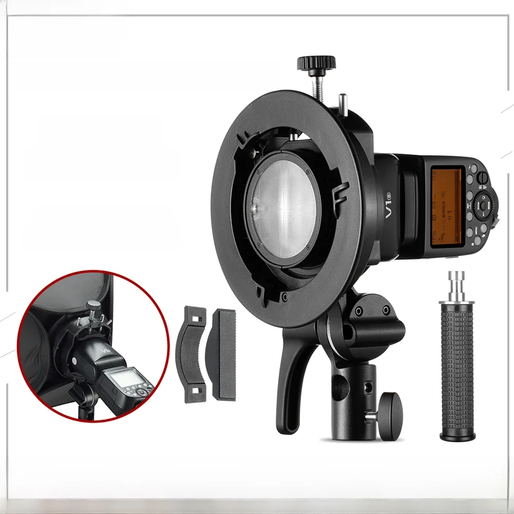 Godox S2 Bowens uchwyt uchwyt typu Flash S uchwyt ręczny do Godox V1 V860II AD200 AD400PRO Speedlite Flash Snoot Softbox — zdjęcie produktu 7