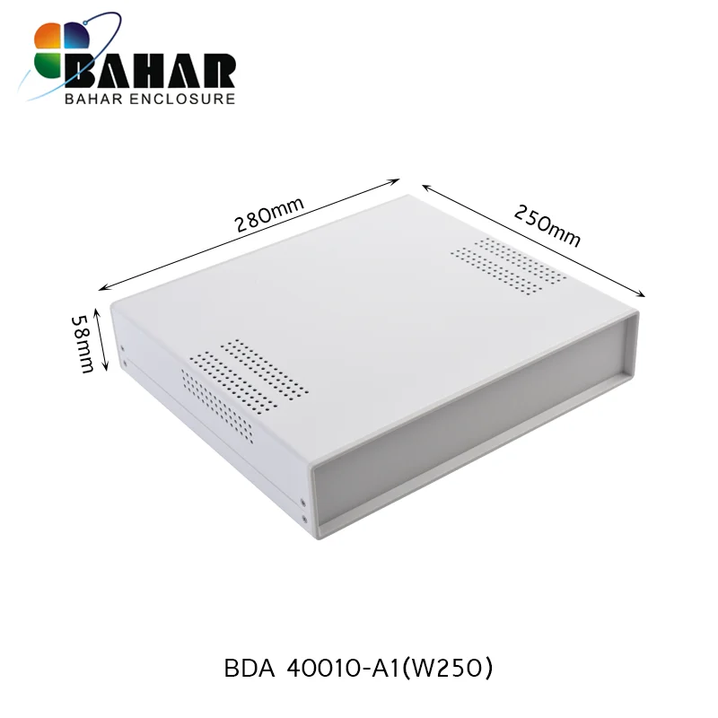 

Bahar Iron Case Wire Junction Box Instrument Shell flat Cover Desk Top Enclosure Model BDA 40010 Iron Electronic Project Box