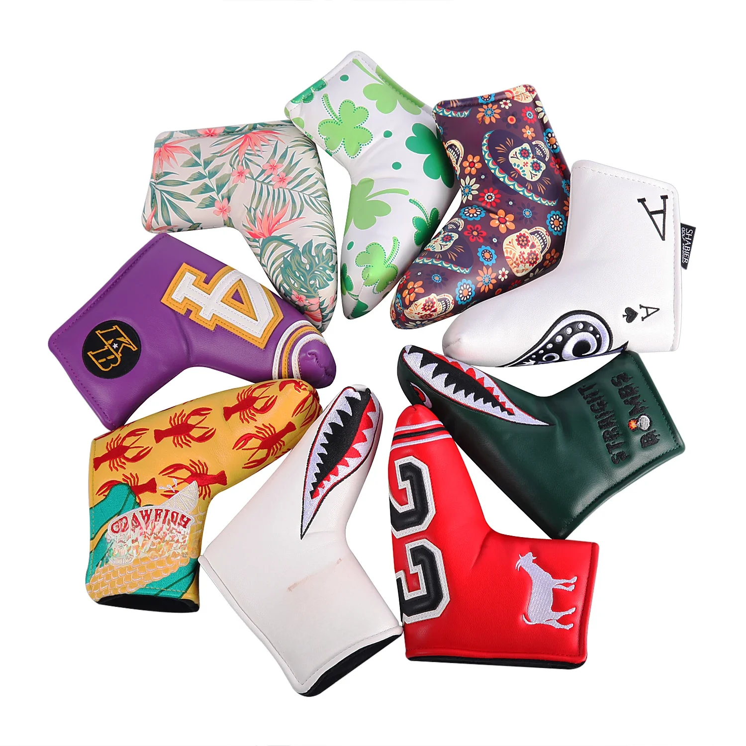 Klinge Abdeckungen golf putter klinge abdeckung Weiß Golf Putter Abdeckung Headcover Verschluss für