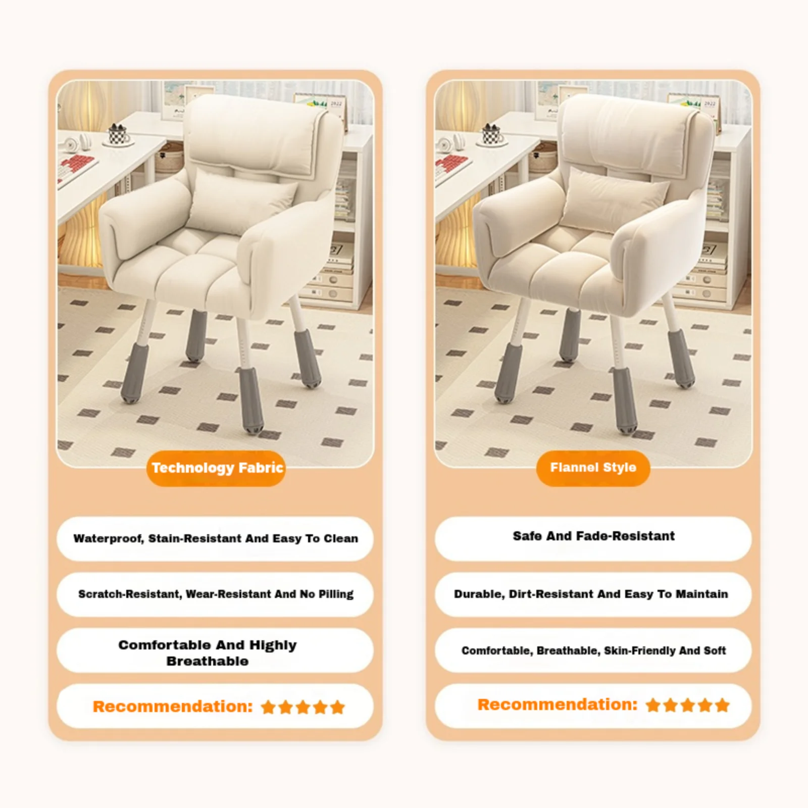 كرسي مكتب الكمبيوتر كرسي ألعاب دوار مسند الظهر موضة مريحة لغرفة النوم عنبر طالب جامعي دراسة مسند الظهر Stoo #5