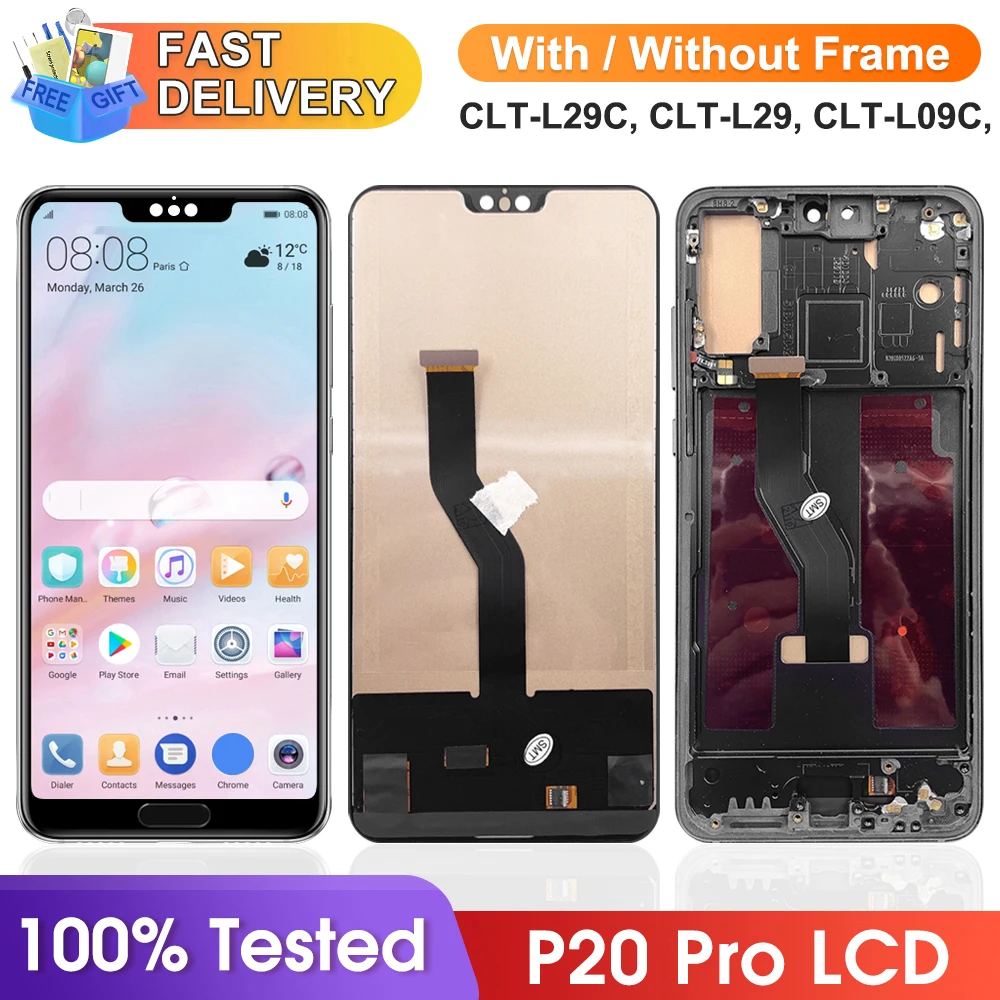 6.1\'\' Display For Huawei P20 Pro LCD Display Touch Screen Digitizer Assembly For Huawei P20 Pro CLT-L09 CLT-L29 LCD Screen