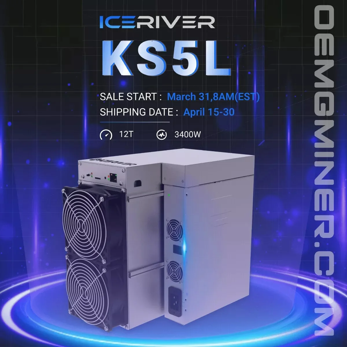 

Купите 3 и получите 2 бесплатных новых IceRiver KS5L Kaspa Miner 12T 3400W KAS Miner с PSU в наличии