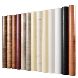PVC Waterproof Wood Vinyl Wallpaper Roll Self Adhesive Decor Contact Paper Doors Cabinet Desktop Furniture Decorative Sticker