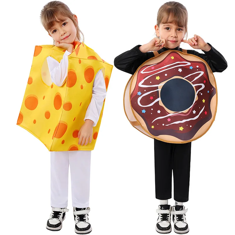 Truly Cheesy Kid's Costume Dress Up America Donut Costume Yelllow Outfit Funny Food Costume for Toddler HalloweenFancy Dress