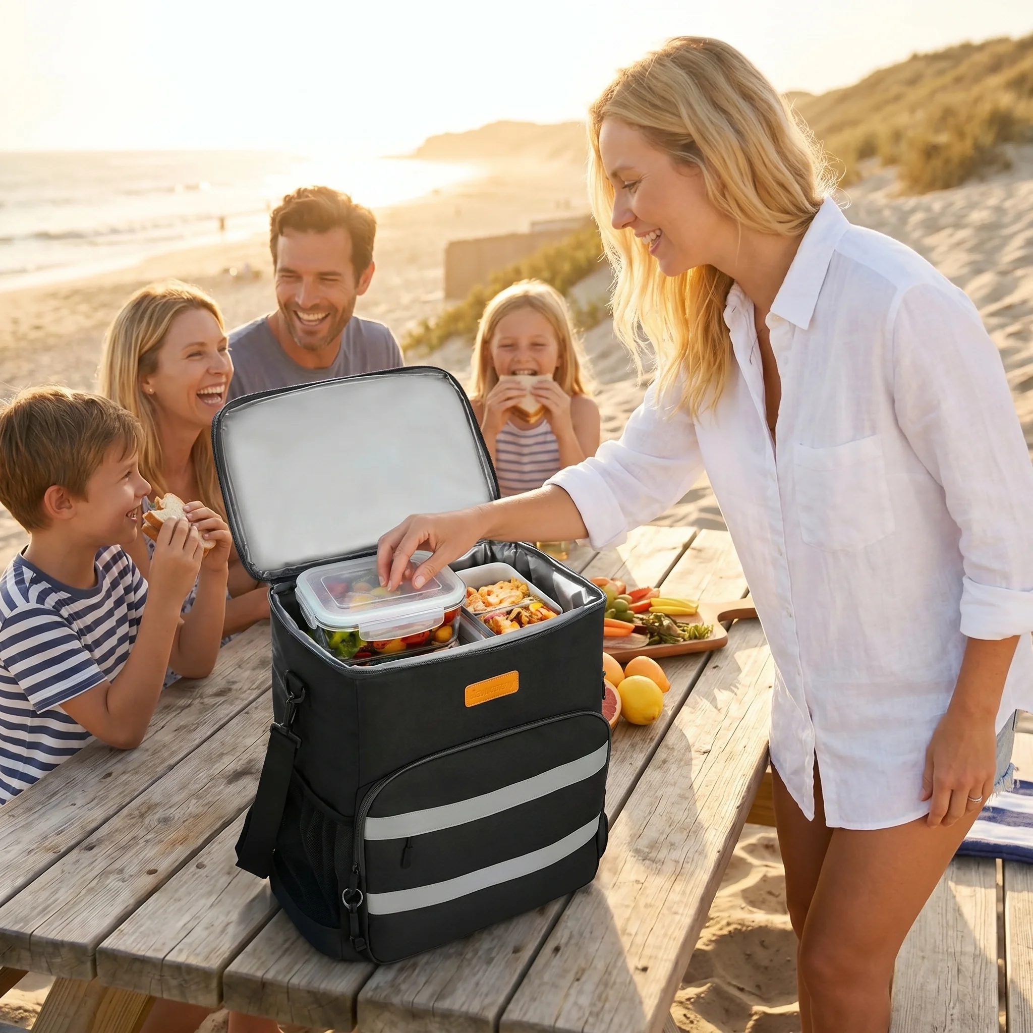 30L tragbare Kühltasche – Isolierte Premium-Kühltasche, kühlt über 24 Stunden, faltbar, wasserdicht & auslaufsicher, leichtes Thermobag für Camping, Strand, Picknick, BBQ, Auto – Schwarz