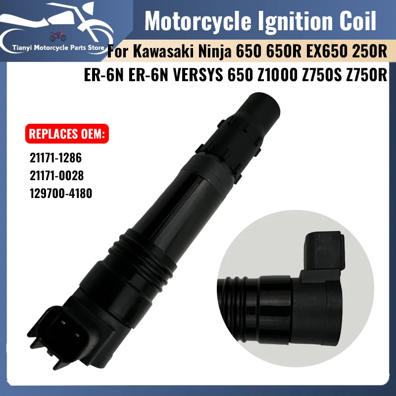 Ignition Stick Coil For Kawasaki Ninja 650 650R EX650 ER-6N ER-6F 2006-2016 Versys 650 Z1000 21171-0028 Motorcycle Ignition Coil