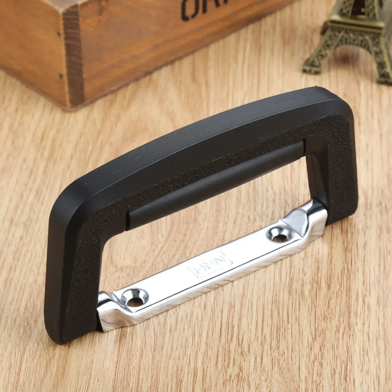 1pc czarna obudowa uchwyt przybornik szafka Pull Flight bagaż gałka poduszka powietrzna gitara walizka teczka część zamienna 130*64mm — zdjęcie 2
