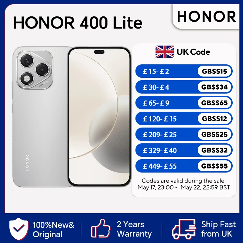 HONOR 400 Lite,EU Version,5G Smartphone,108MP AI in Every Click,5230mAh Battery,6.7" AMOLED Display, Lightweight&Stylish Design