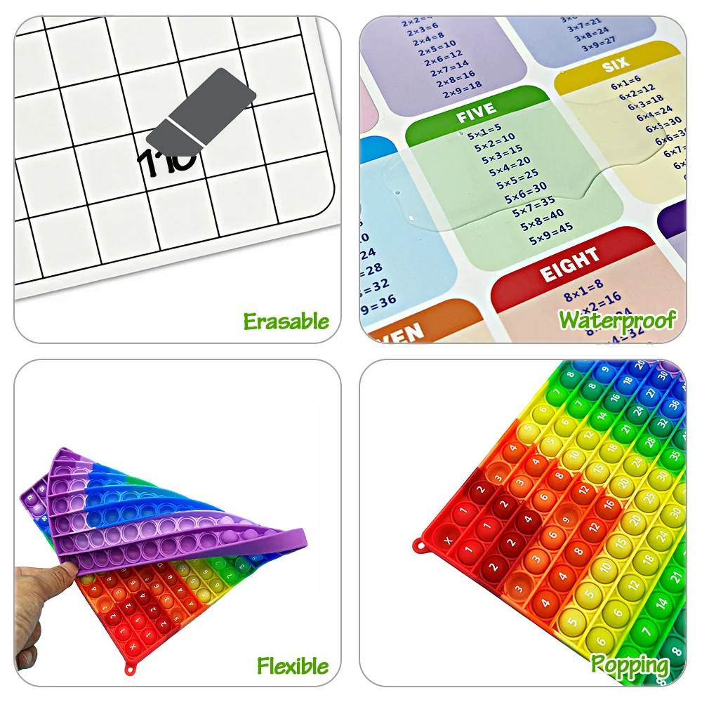 1-12 Multiplication Practice Board Games with Erasable Card Pen, Times Table Learning Math Toys Stationery Manipulatives Kid