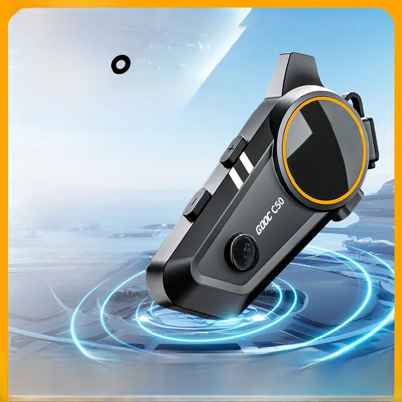C50 Motor Bluetooth Helm Headset V5.3 Driekleurige Lichten Oortelefoon IPX6 Waterdichte Ondersteuning Aansluiten 2 Telefoons Dezelfde Tijd - afbeelding 2