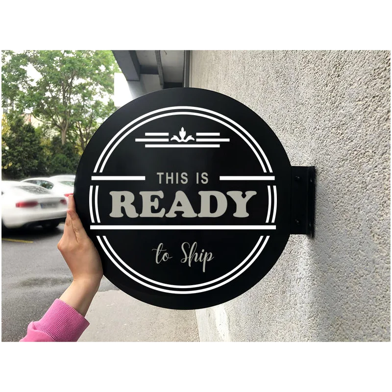 Imagem -05 - Sinal de Lâmina de Loja de Negócios Sinal de Lâmina Quadrada Dupla Face Sinal de Loja Logotipo ao ar Livre Sinal de Parede Estúdio de Beleza Sinal de Salão de Beleza