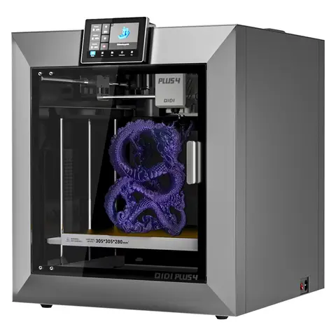 QIDI Plus 4 3D Printer, 600mm/s High-Speed 3D Printer withFull-auto Calibrati, Independent Dual Z-axis Motors, 55℃ Chamber Heat