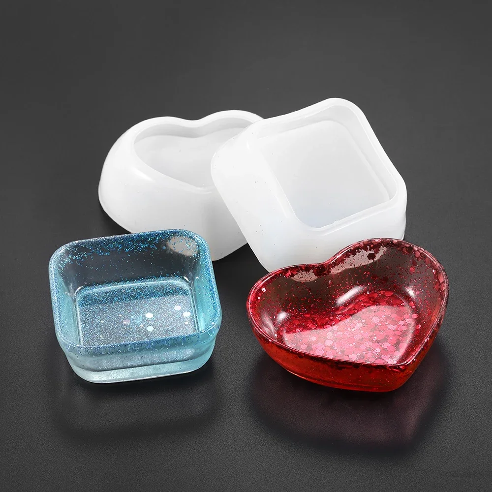 1Pcs Biżuteria w kształcie serca Formy odlewnicze epoksydowe Okrągłe naczynie UV Formy z żywicy epoksydowej Narzędzia do tworzenia biżuterii Diy Akcesoria — zdjęcie 2