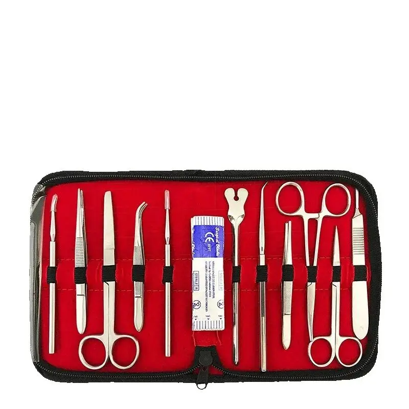 Medical Silicone Suture Kit Students Practice Suture Practice Model Stainless Steel Probe Scissors Tweezers Experimental Tool