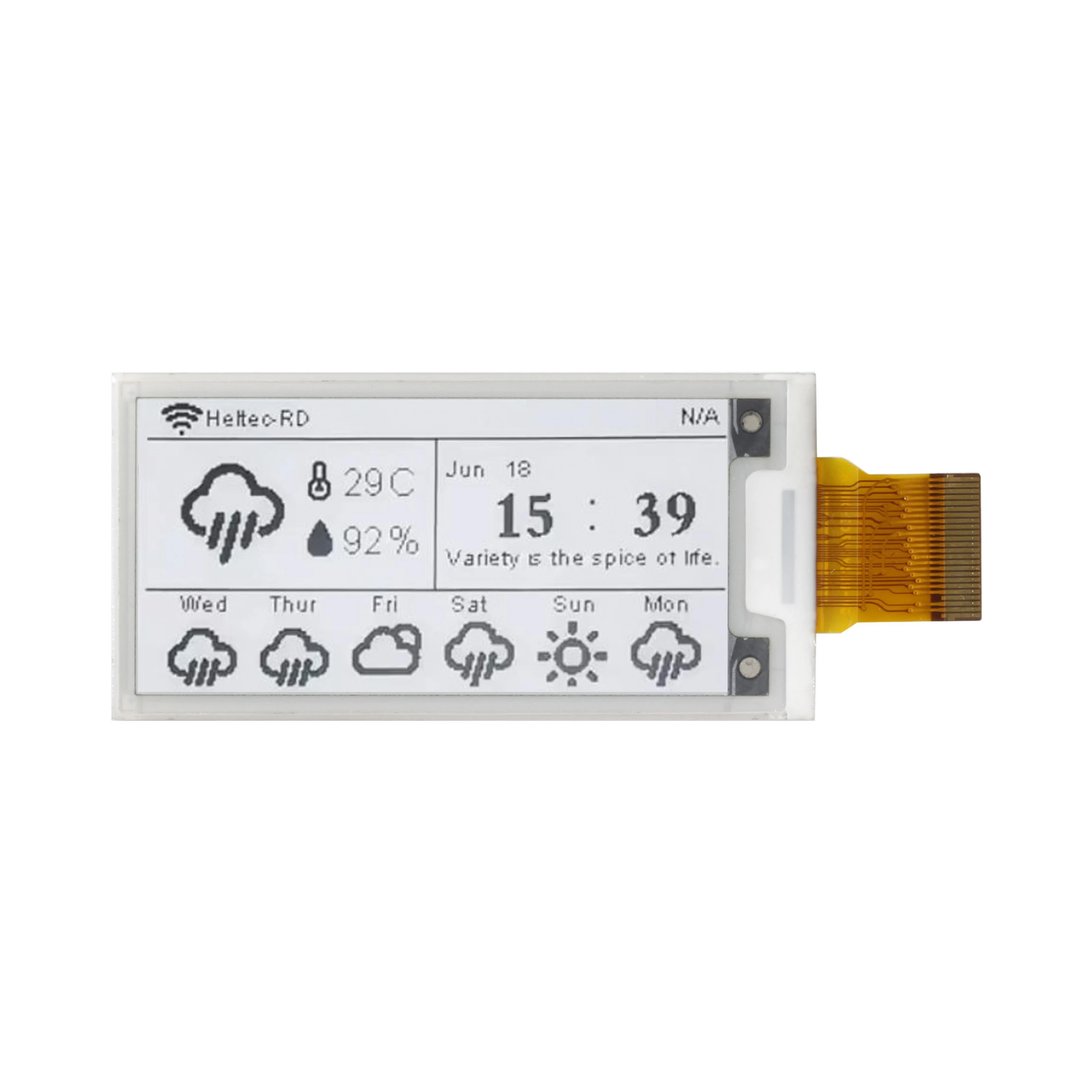 

HINK-E0213A208-A0 2.13 Inch E-paper Ink Screen122x250 SPI Interface Black White EPD Electronic Paper Display Screen