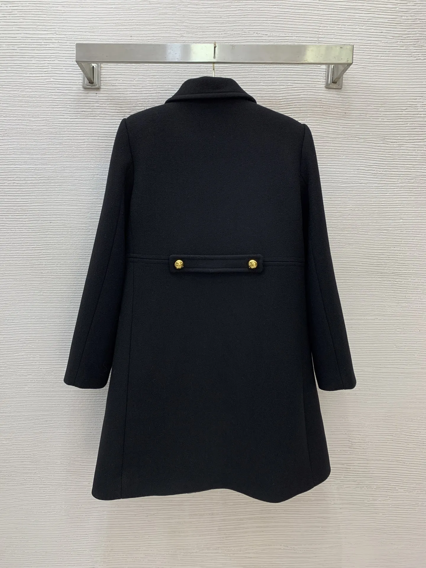 

Women's new winter thick gold button fashionable age reducing doll collar double breasted A-line mid length coat