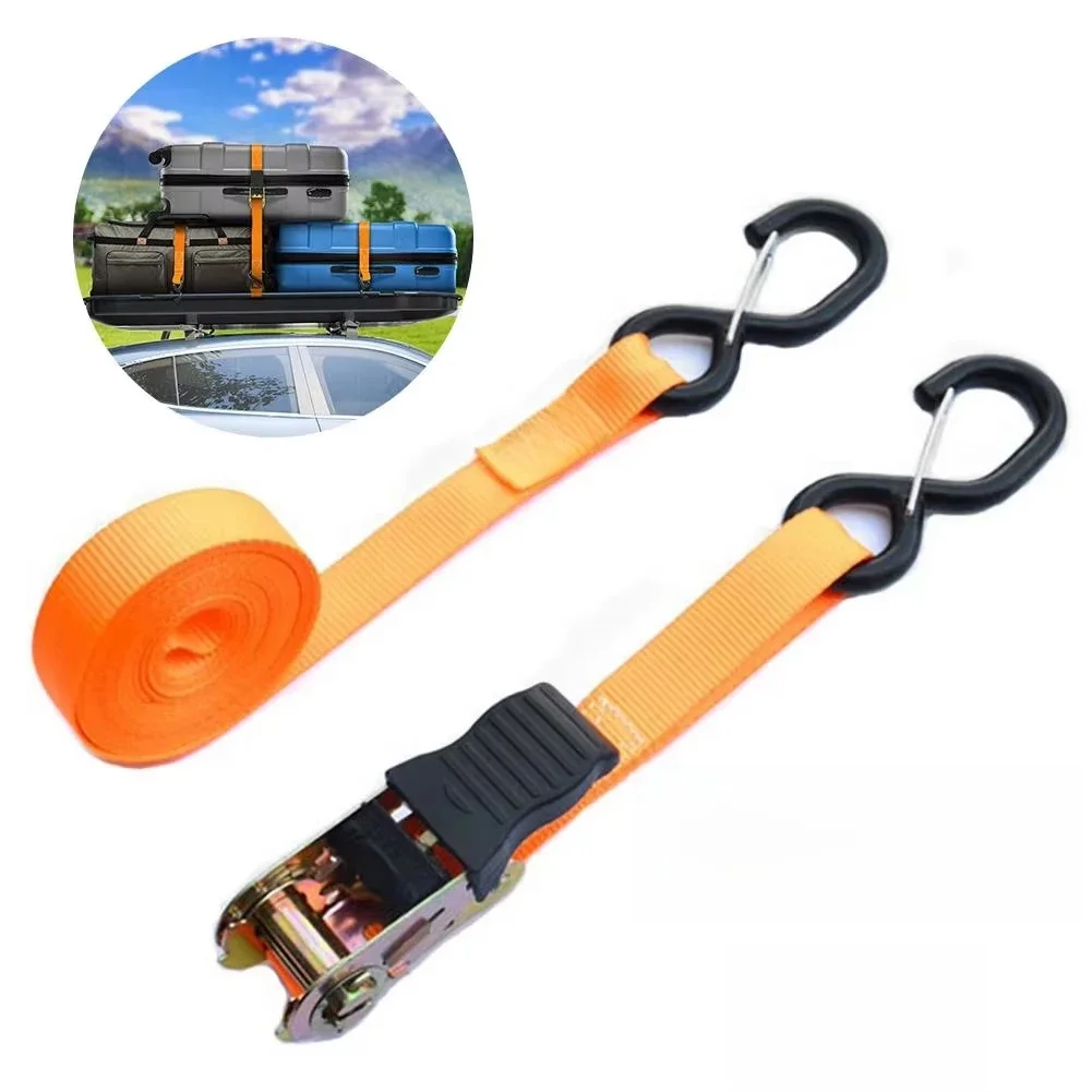 AliExpress 2Pcs 5 Meter Ratchet Straps Tie Down 2000 Pounds Claw Lorry Strap Lashing Polyester For Car Motorcycle Bike With Metal Buckle