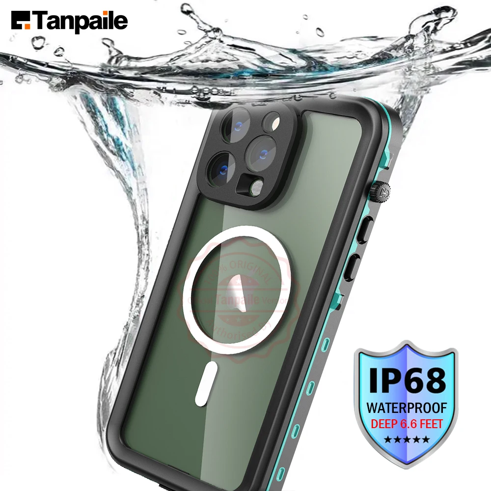 Tanpaile IP68 Magnetic Waterproof Case For iPhone 15 Pro Max 14 13 Plus Case Shockproof Dustproof Protection Phone FUNDA