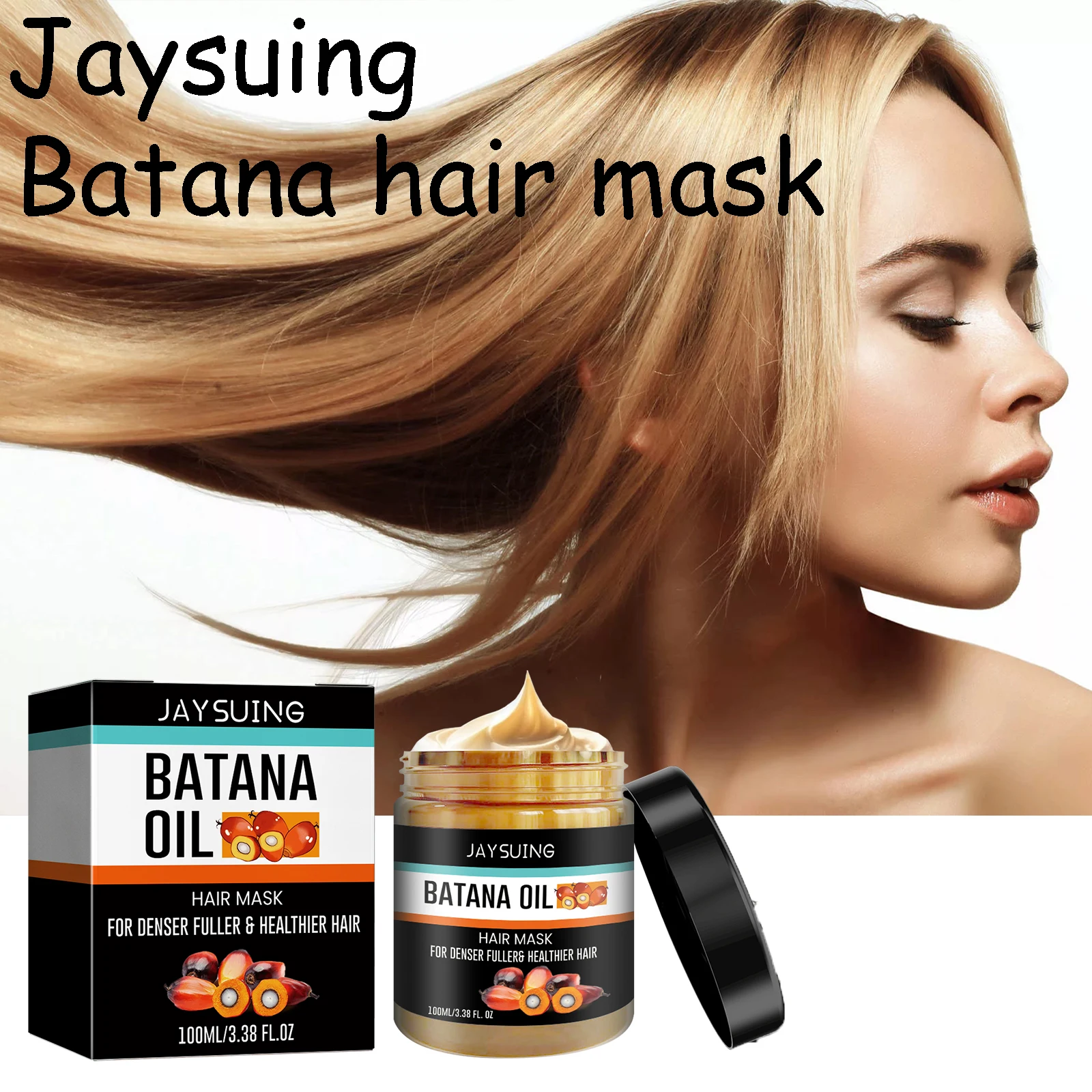 

Маска для волос Jaysuing Batana Oil, питательная маска для восстановления поврежденных волос головы, разглаживающая, увлажняющая, утолщающая маска для волос