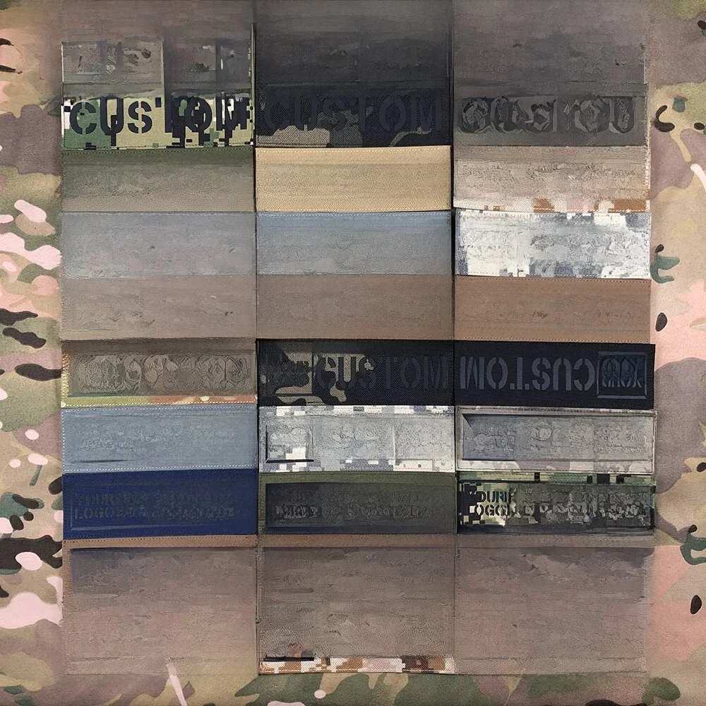 Logo personnalisé drapeau découpé au Laser IR IFF Patch de réflexion infrarouge gros nom bandes lettres noires