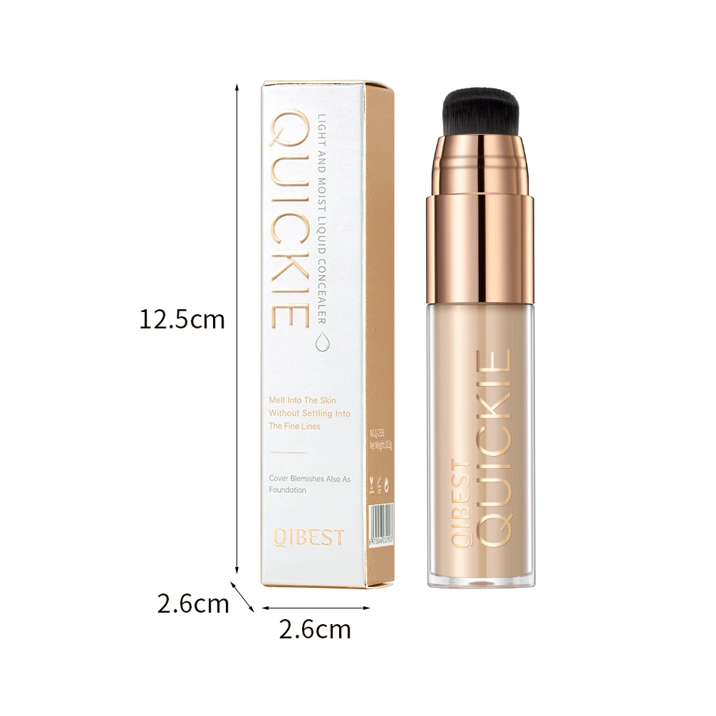 QIBEST Airbrush Liquid Foundation High Coverage Makeup Base Lasting Concealer BB Cream Foundation Waterproof Female Cosmetics