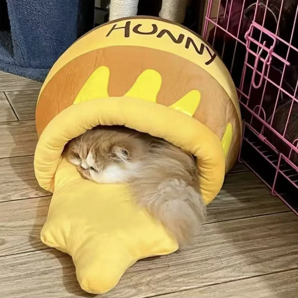 Cama para gatos, colchoneta para perros, productos para mascotas, nido de miel caliente, nido para gatos, Otoño Invierno, suave y cómodo, nido grueso y cálido para mascotas de dibujos animados