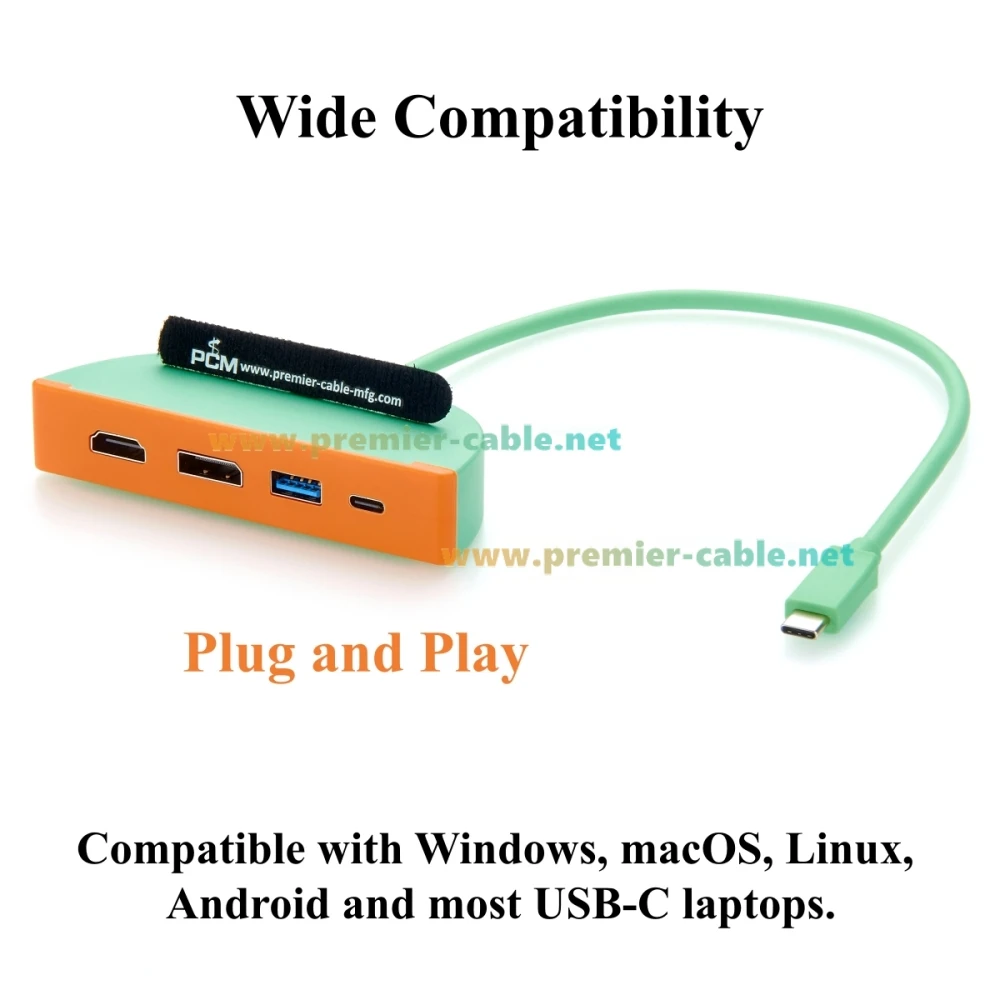 4-in-1 Tragbarer USB-C-Hub, Multiport-Adapter mit Dual-Monitor 4K@60Hz HDMI DisplayPort, 10Gbps USB-C und USB-A Datenanschlüssen – Detail 6