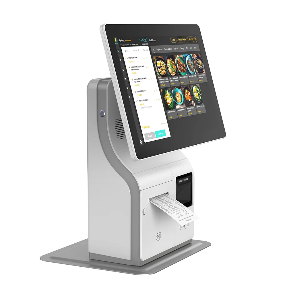 Self Service KIOSK 15,6" FHD, Android ou Windows com Impressora, scanner, tela sensível ao toque de 10 pontos, Android ou Windows