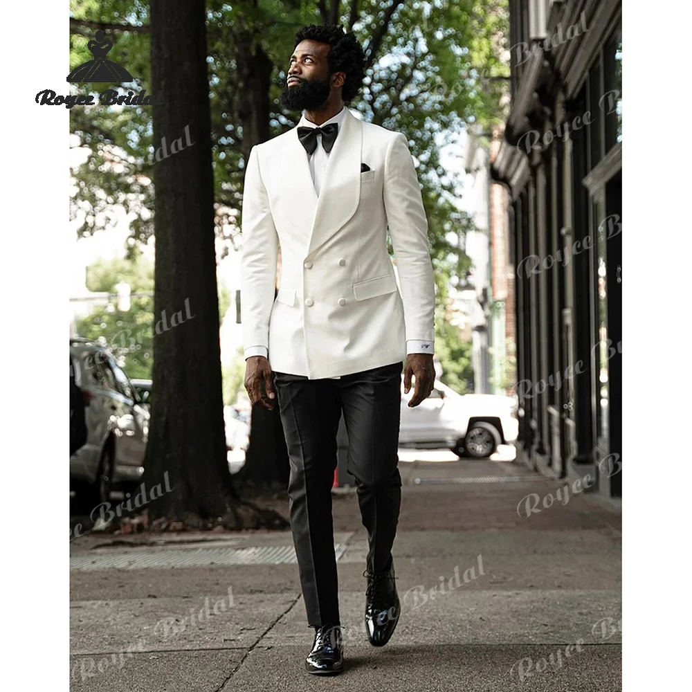Sjaal Revers Tweedelig Herenpak Bruiloft 2026 Double Breasted Slim Fit Kantoor Smoking Formeel Zakelijk kostuum homme mariage